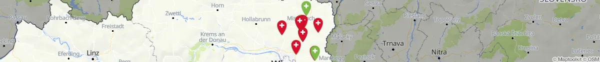 Kartenansicht für Apotheken-Notdienste in der Nähe von Gaweinstal (Mistelbach, Niederösterreich)